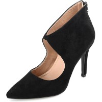 Journee Collection Womens Junniper Back Heel Zip High Stiletto Pointed Toe Pumps, Black, 8