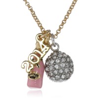 Juicy Couture New Year’s Charm Cluster Necklace, 19″