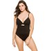  Twist-Front Keyhole One-Piece Swimsuit Women's Swimsuit, Black, 10