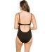  Twist-Front Keyhole One-Piece Swimsuit Women's Swimsuit, Black, 10