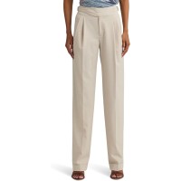 Lauren Ralph Lauren Women’s Pleated Wool-Blend Twill Straight Pants, Explorer Sand, 10