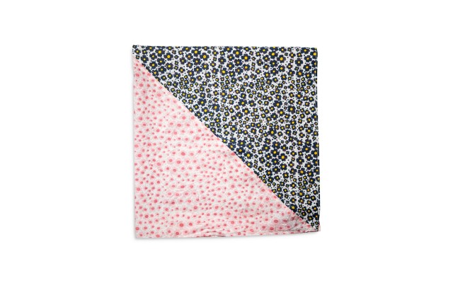  Mixed Floral Square Scarf, Pink/Gray