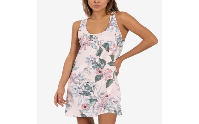  Vivienne Floral-Print Lace-Back Cutout Nightgown, Pink, Small
