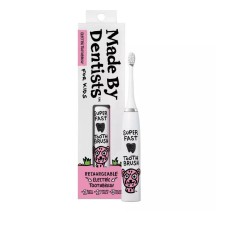 Made By Dentists Kids Rechargeable Electric Toothbrush with 2 Replacement Toothbrush Heads and Charger – Cheetah