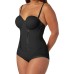  womens Shaper With Built-in Bra & Anti-Static Fl1256 Shapewear Bodysuits, Black, 34B