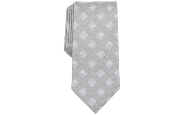  Men’s Brookside Geo-Print Tie – Silver