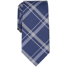 Michael Kors Men’s Corso Plaid Tie, Navy
