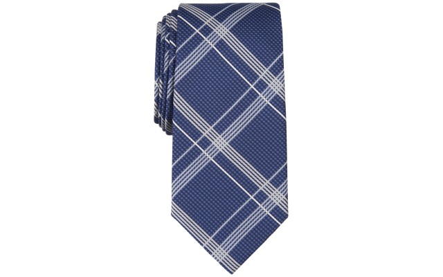  Men’s Corso Plaid Tie, Navy