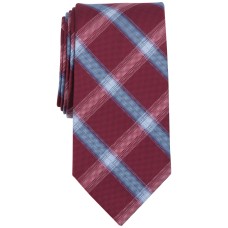 Michael Kors Men’s Webster Plaid Tie – Burgundy