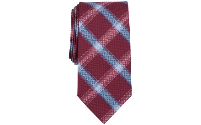  Men’s Webster Plaid Tie – Burgundy