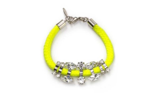  Rhodium Neon Jaipur Bracelet BR9575, Yellow/Silver