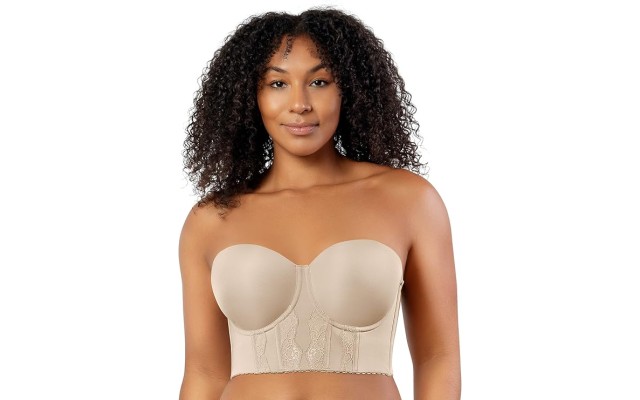 fait Womens Elissa Longline Strapless Bra Style-P50116, Nude, 34G