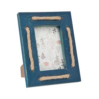Philip Whitney Blue Wash Rope Accent Frame – 4×6