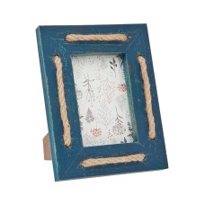 Philip Whitney Blue Wash Rope Accent Frame – 4×6