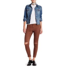 Rewash Frayed Skinny Pants Brown Junior Jeans J8762AWE, SIZE 11/30