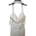  Juniors Dress White HALTER W BEADED STRAPS 2832SJ1S, SIZE 7