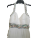  Juniors Dress White HALTER W BEADED STRAPS 2832SJ1S, SIZE 7