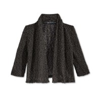 Sequin Hearts Knit Cardigan, Big Girls 7-16 Years (Black/Gold, Large)