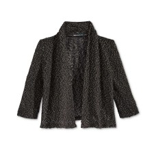 Sequin Hearts Knit Cardigan, Big Girls 7-16 Years (Black/Gold, Medium)