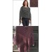  Women’s Two Tone Open Knit V-Neck  Red / Black One Size Poncho