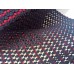  Women’s Two Tone Open Knit V-Neck  Red / Black One Size Poncho