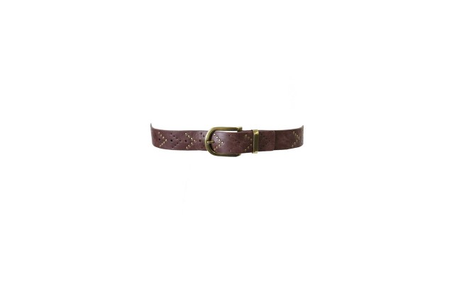 Style Co Chevron Stud Pant Belt, Brown, Small