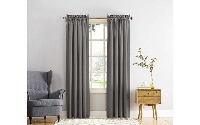  Grant Rod Pocket Top Curtain Panel, 54″ x 84″-Steel Gray