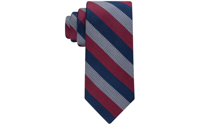  Men’S Bengal Stripe Tie – Red Navy