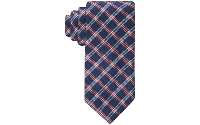  Men’s Classic Check Tie – Navy Red