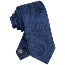 Tommy Hilfiger Men’s Textured Exploded Paisley Tie – Navy