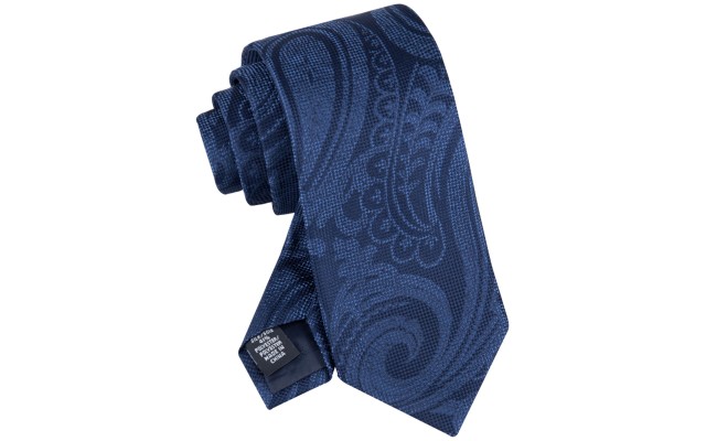  Men’s Textured Exploded Paisley Tie – Navy