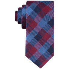 Tommy Hilfiger Men’s Tonal Buffalo Check Tie – Navy/Red