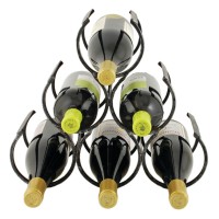 Twine Metal Wine Rack for Counter, Rustic Wine Holder, 11.25″ x 13″ x 6.5″
