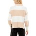  Juniors’ Striped Rugby Sweater, Beige, X-Small