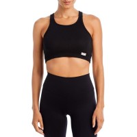 Alexander Wang Cotton Cropped Racerback Tank Top, Black, L