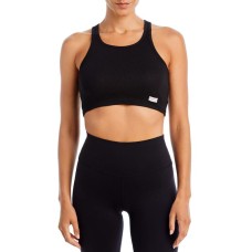 Alexander Wang Cotton Cropped Racerback Tank Top, Black, L