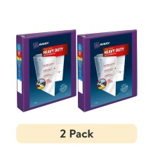 Avery Heavy-Duty View 3 Ring Binder, 1.5″ EZD Rings, Purple, 2 Pack
