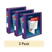 Avery Heavy-Duty View 3 Ring Binder, 1.5″ EZD Rings, Purple, 3 Pack