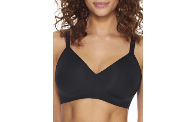  Womens Active Comfort Wire-Free T-Shirt Bra Style-DK7934, Black, 36C
