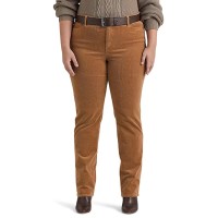 Lauren Ralph Lauren Women’s Plus Size Corduroy Mid Rise Straight Pants, Camel, 16W