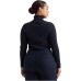  Women’s Plus-Size Ribbed Turtleneck Sweater, Navy, 3X