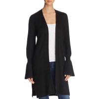 Marled Women’s Bell-Sleeve Duster Cardigas, Black, Large