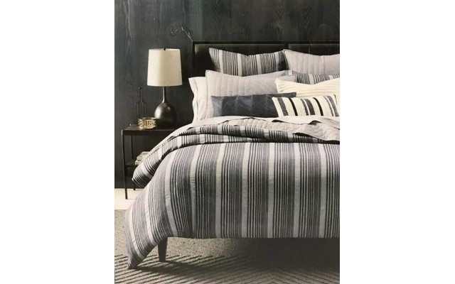 Bedding Chambray Collection Pleated Duvet Cover, King