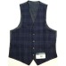  Men’s Classic-Fit Plaid Wool Matching Vest (Navy/Brown, S)