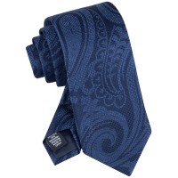 Tommy Hilfiger Men’s Textured Exploded Paisley Tie – Navy