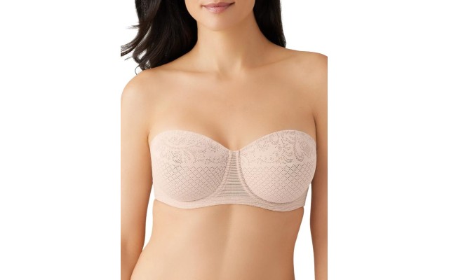  Visual Effects Strapless Lace Minimizer Bra, Sand, 40D