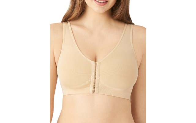  Women's B-Smooth Front Close Bralette, Sand, 36