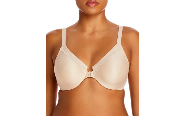  Women's Plus Size Perfect Primer Front Close Underwire Bra, Sand, 36C