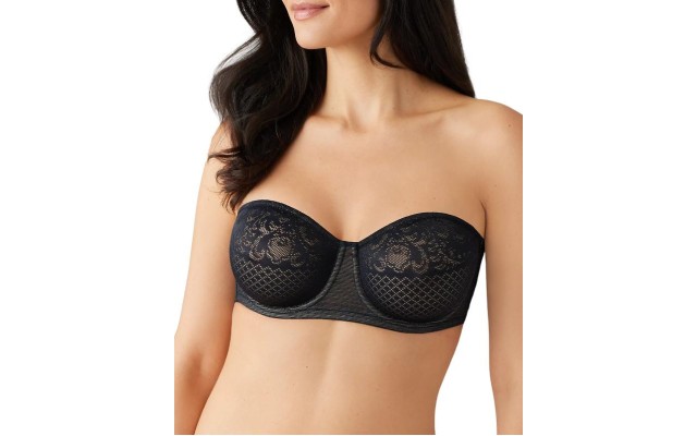 Women’s Visual Effects Strapless Minimizer Bra 854310, Black, 40DD