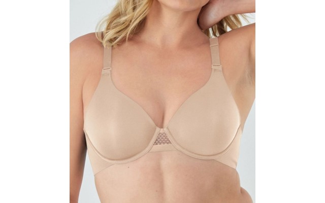  Womens DF4481 Sleek Support Smoothing Underwire T-Shirt Bra (Almond 42C)